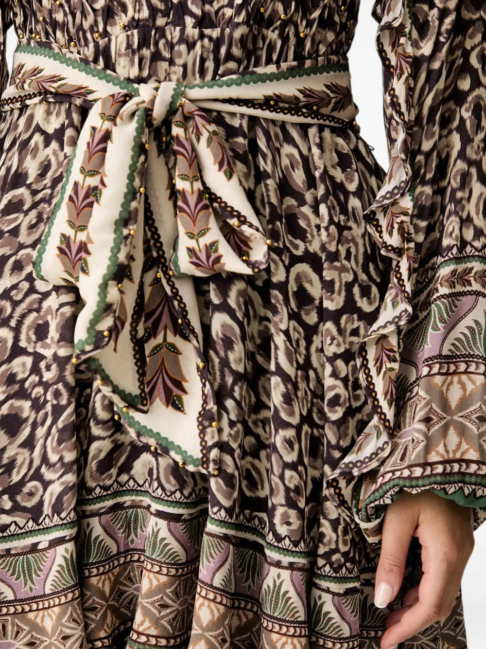 FARM Rio Mini-jurk met abstract patroon Bruin