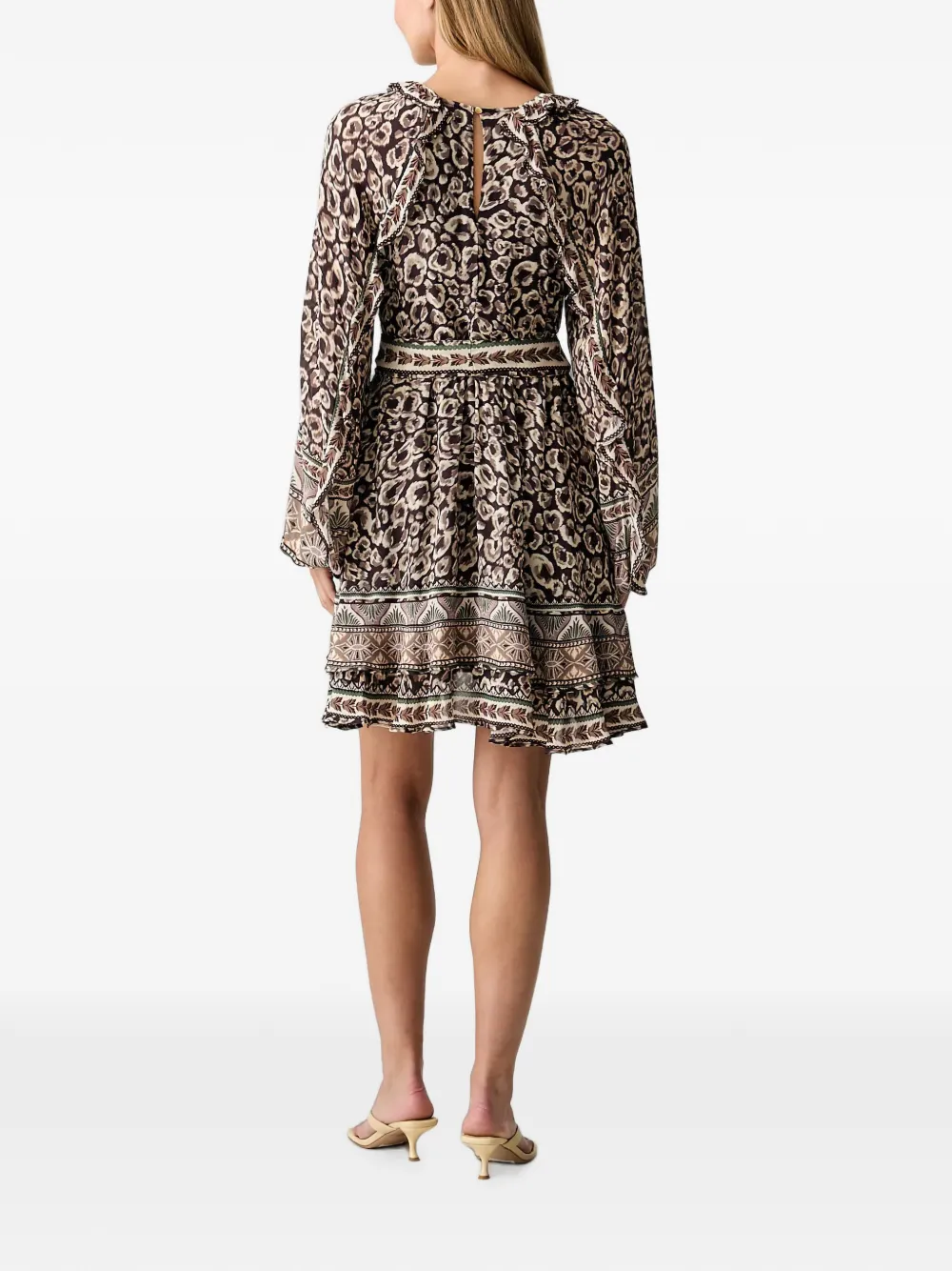FARM Rio Mini-jurk met abstract patroon Bruin