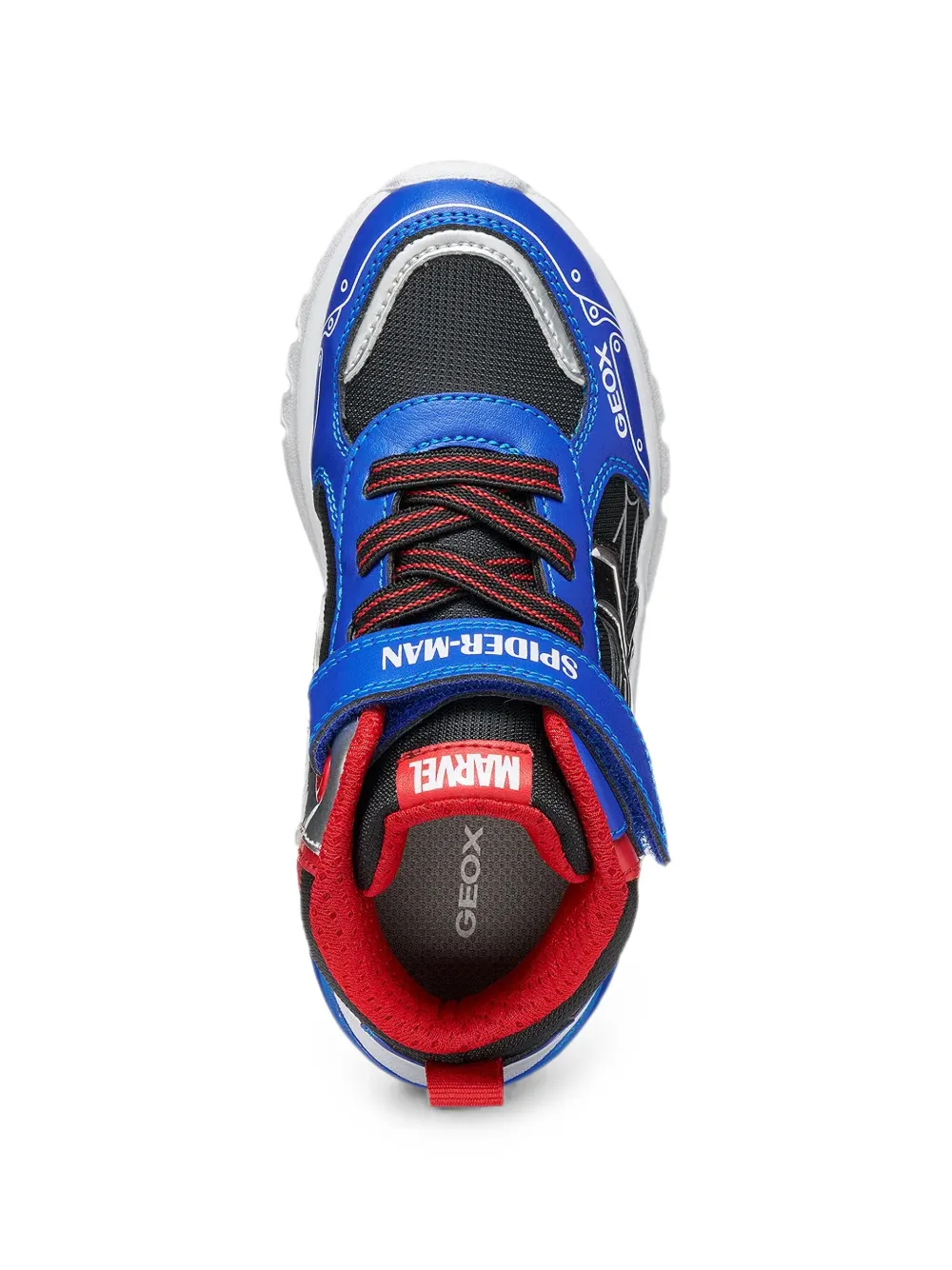 Geox Kids x Marvel Spider-Man Ciberdron touch-strap hi-top sneakers Blauw