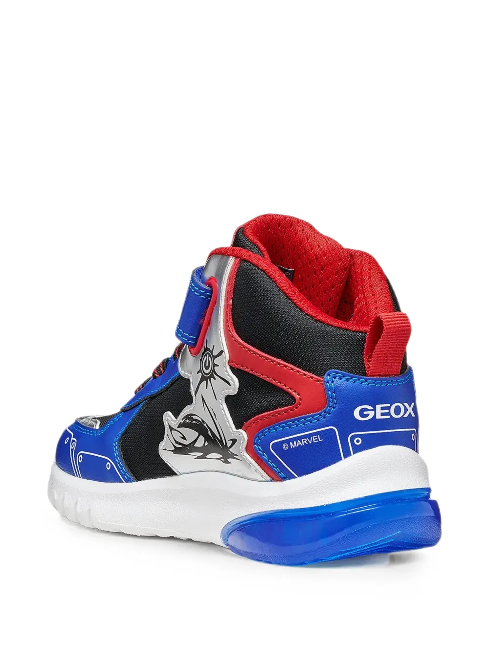 Geox Kids x Marvel Spider-Man Ciberdron touch-strap hi-top sneakers Blauw