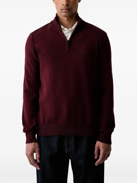 Emporio Armani half-zip logo-embroidered sweater