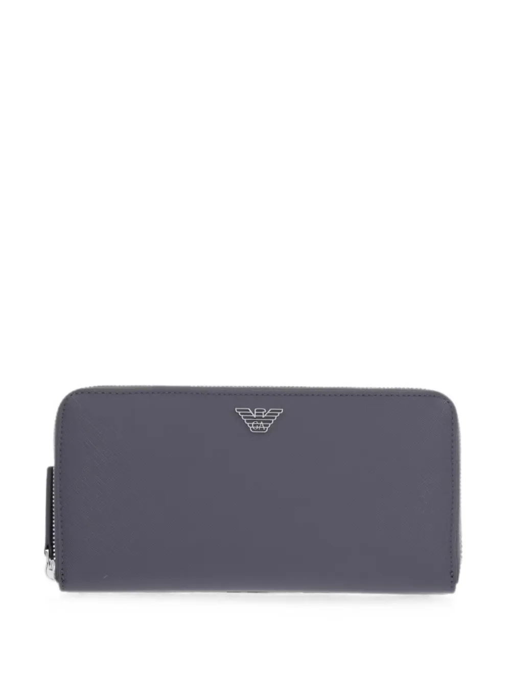 Emporio Armani logo-plaque zip-around wallet - Grigio