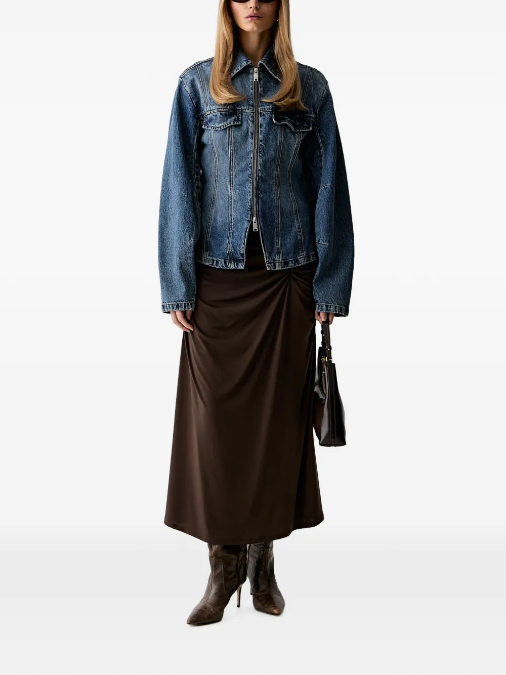 Gestuz Denim jack met rits Blauw