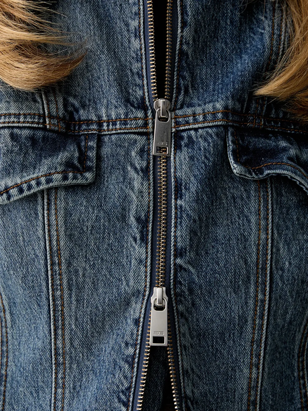 Gestuz Denim jack met rits Blauw