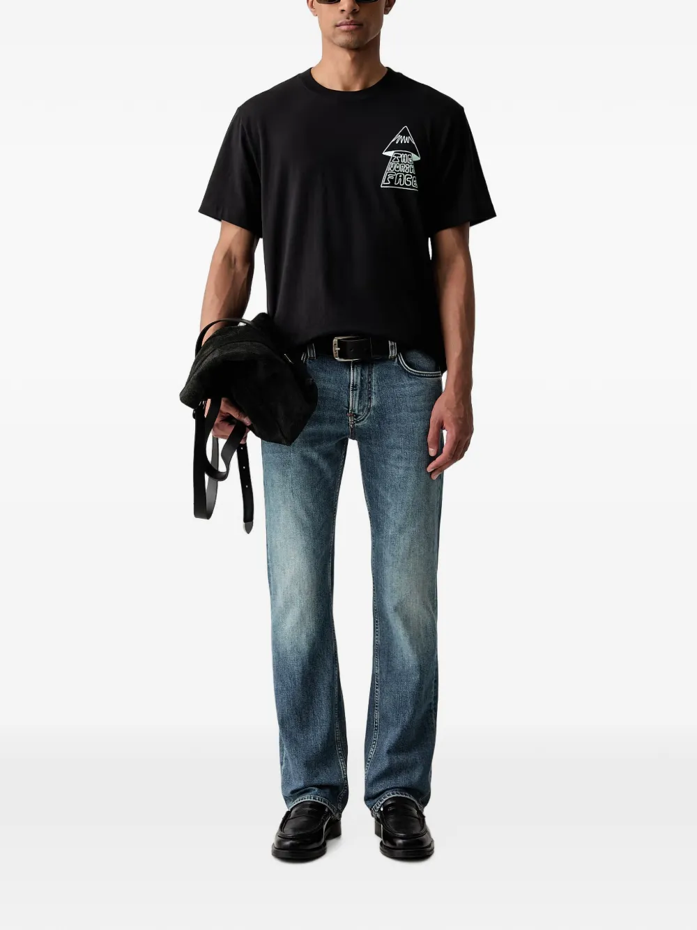 Emporio Armani Straight jeans met logo-applicatie Blauw