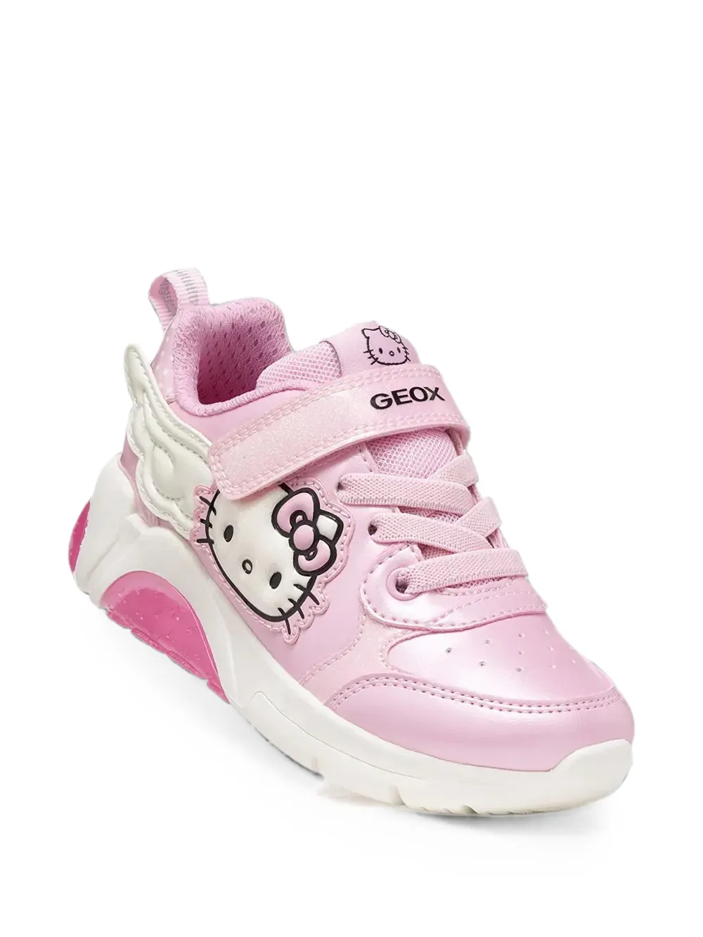 Geox Kids x Sanrio Fadinlight Hello Kitty touch-strap sneakers Roze