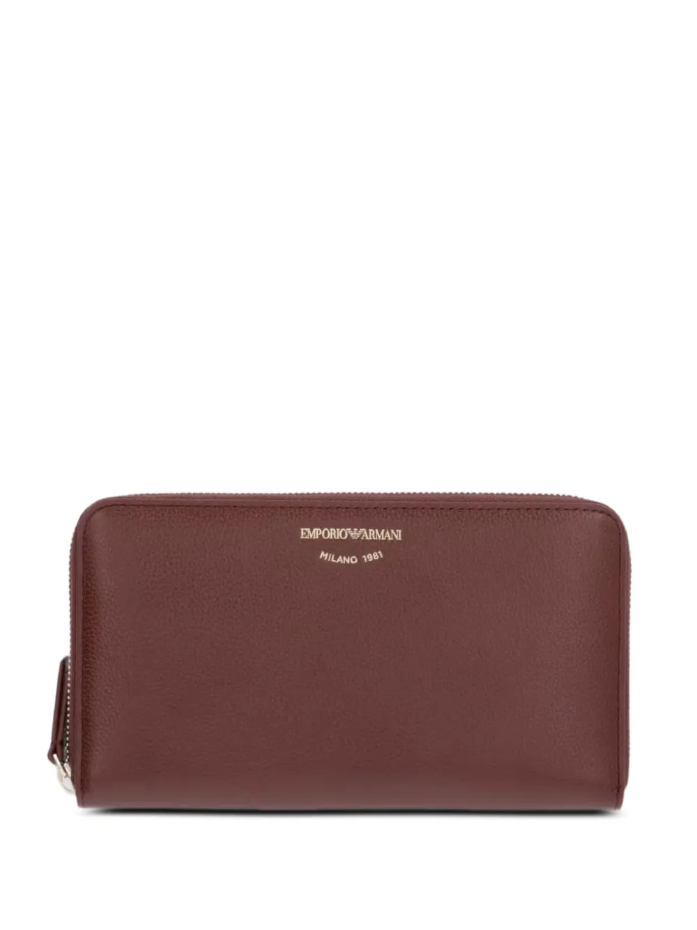Emporio Armani wallet in pebbled leather with a zip around closure - Rot
