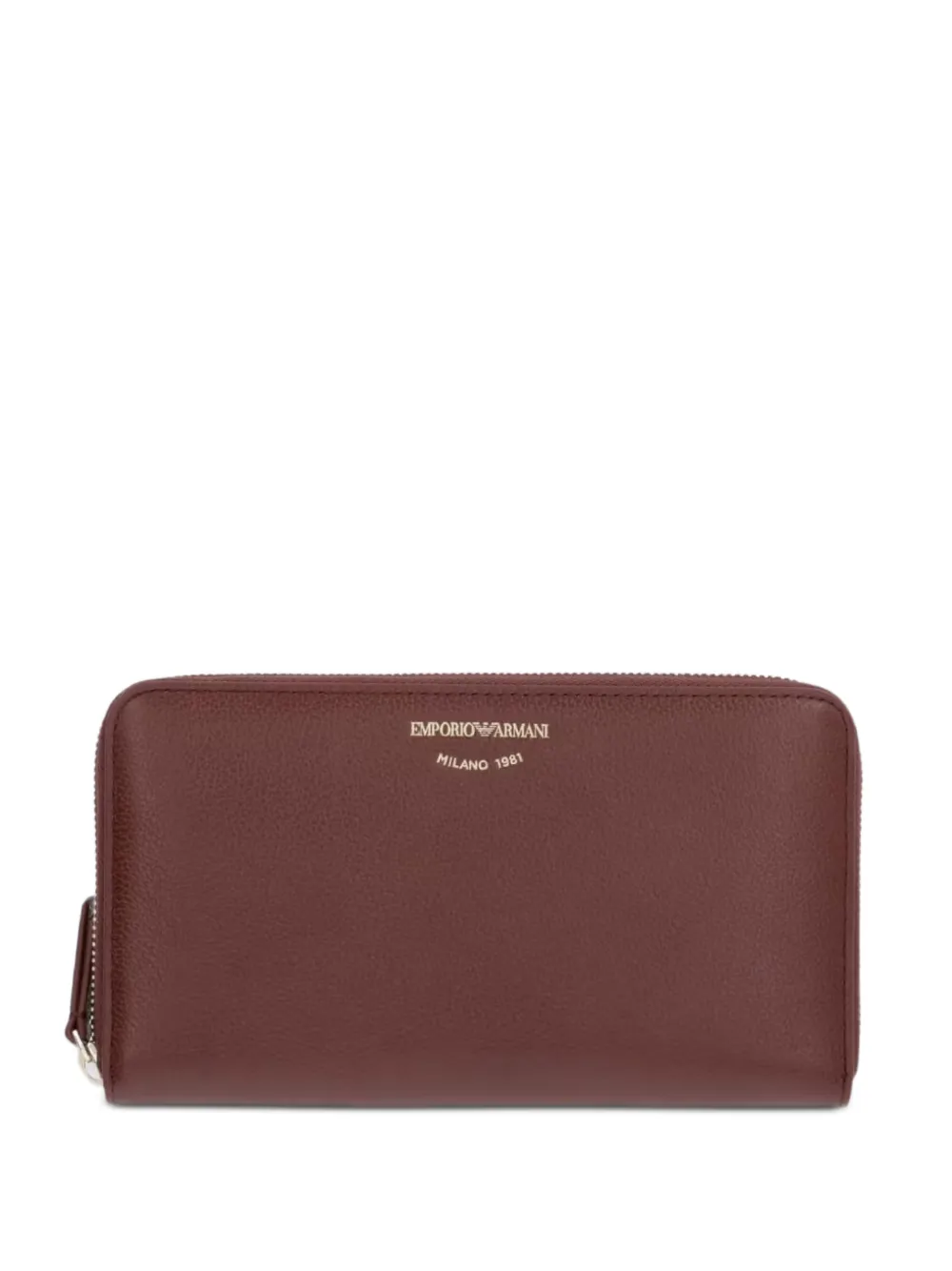 Emporio Armani wallet in pebbled leather with a zip around closure - Rosso
