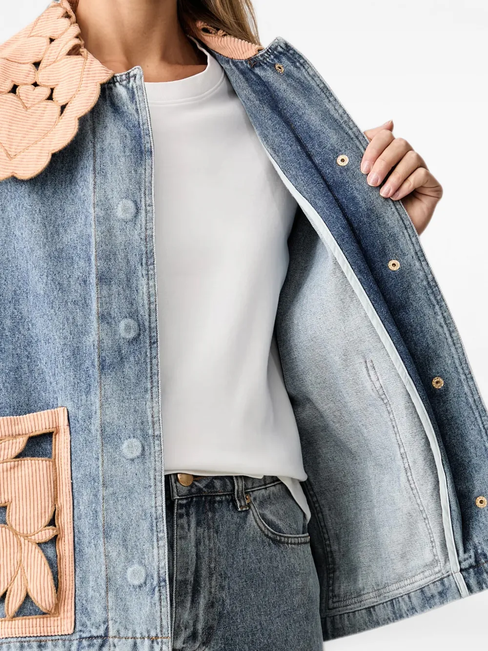 FARM Rio Richelieu denim jack Blauw