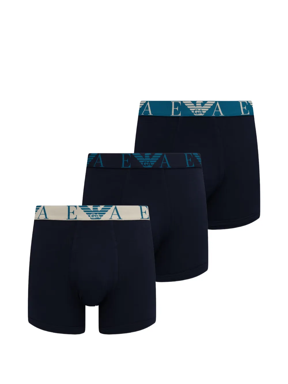 Emporio Armani logo-waistband boxers (set of three) - Blu