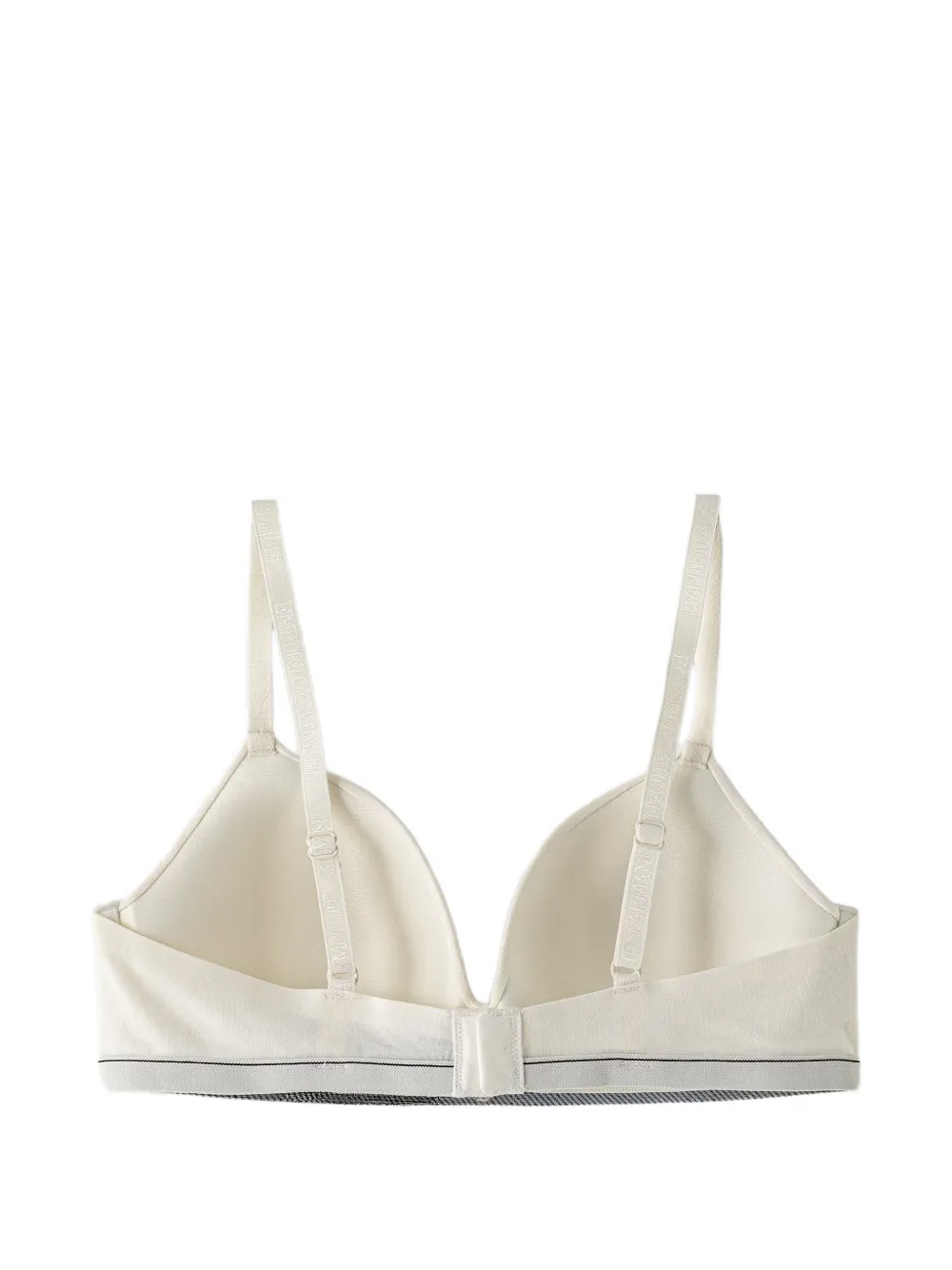 Emporio Armani Gewatteerde triangel bh van katoenen jersey met logoband Beige