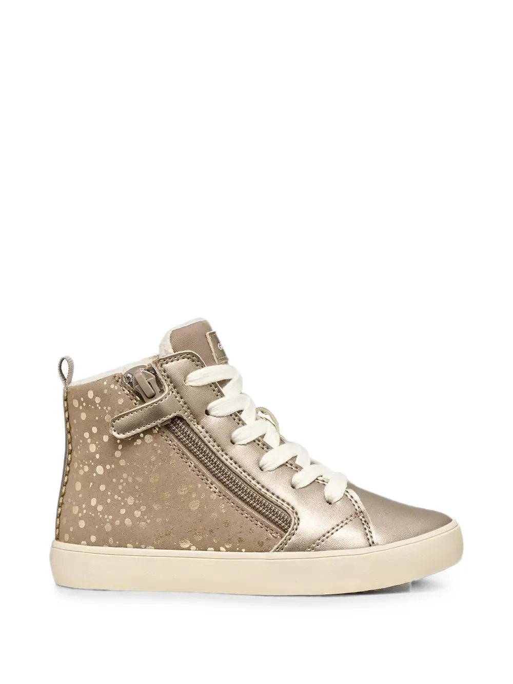 Geox Kids Miroless metallic sneakers met stippen Goud