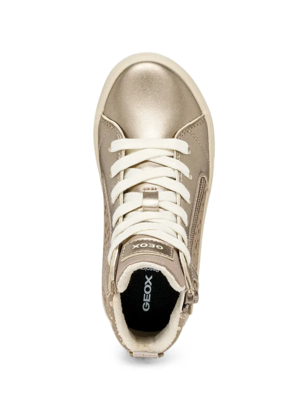Geox Kids Miroless metallic sneakers met stippen Goud