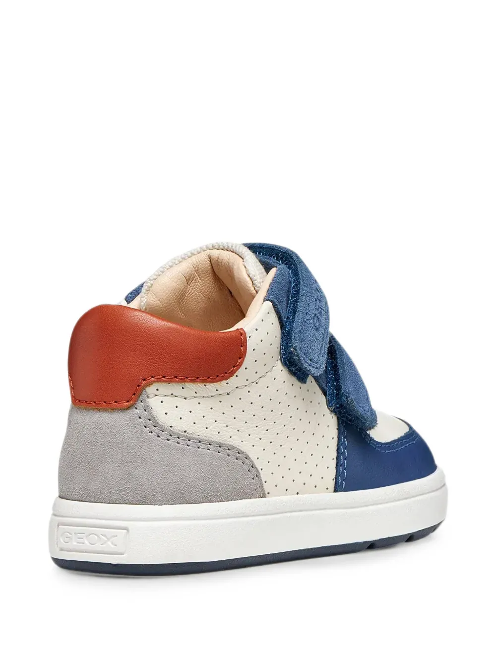 Geox Kids Biglia perforated touch-strap sneakers Wit