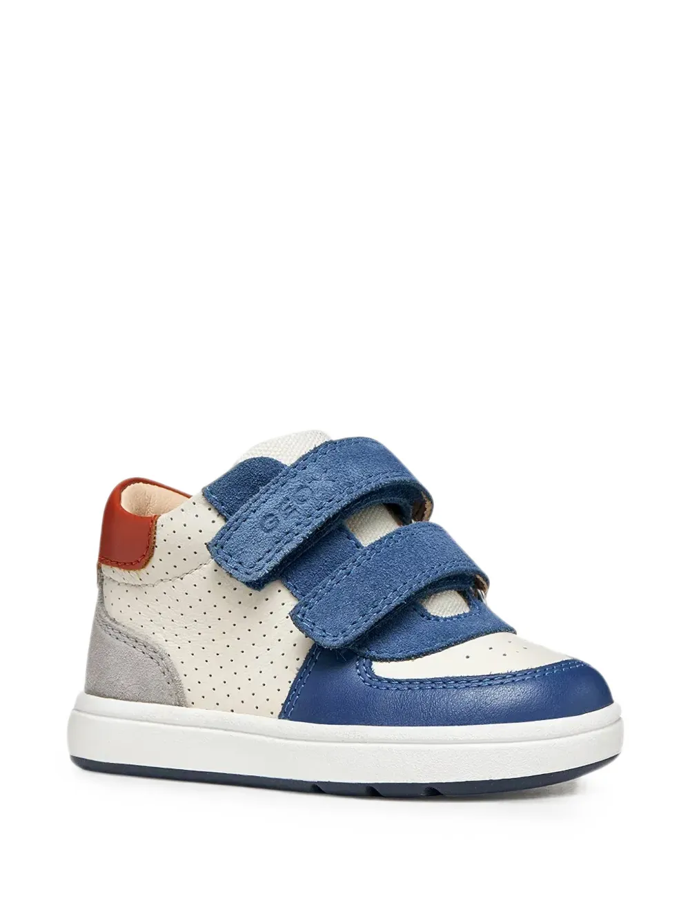 Geox Kids Biglia perforated touch-strap sneakers Wit