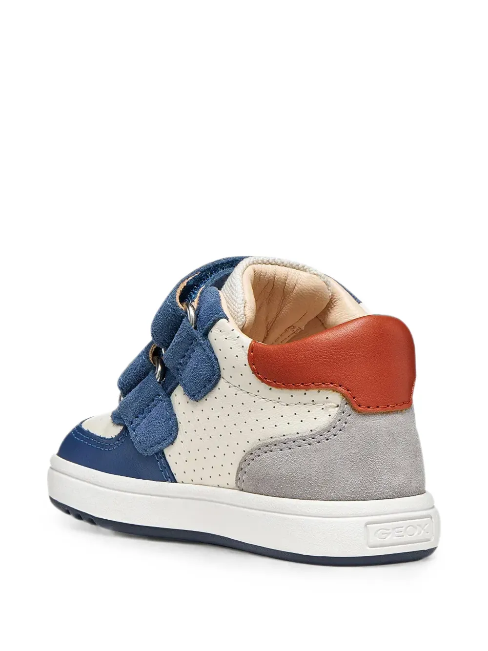 Geox Kids Biglia perforated touch-strap sneakers Wit