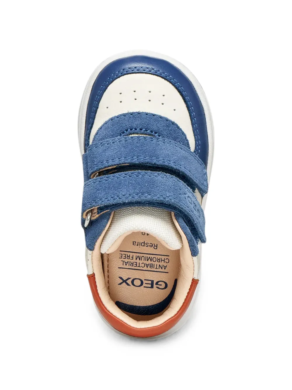 Geox Kids Biglia perforated touch-strap sneakers Wit