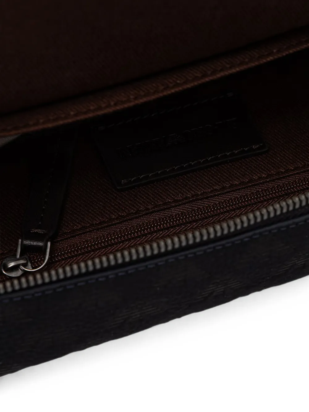 Emporio Armani Leren crossbodytas met textuur en ritssluiting Blauw