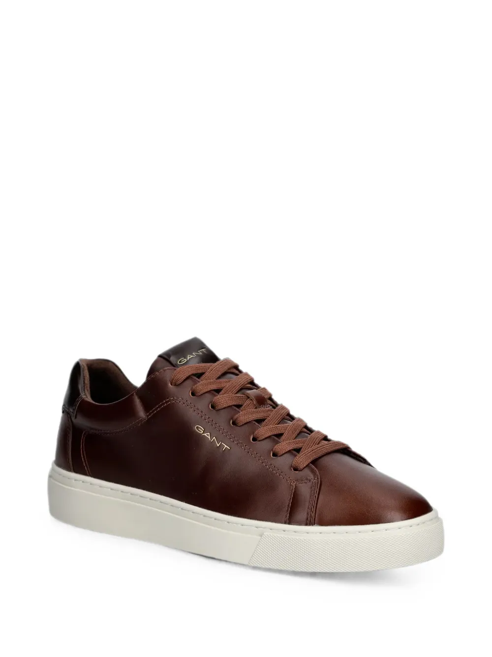 Gant Leren sneakers met logoplakkaat Bruin