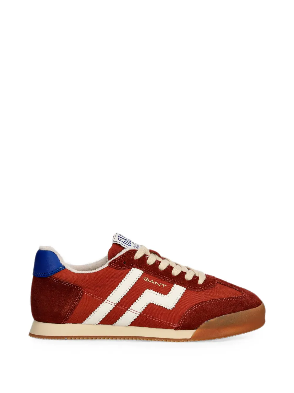 Gant suede-panelled logo-print sneakers Rood