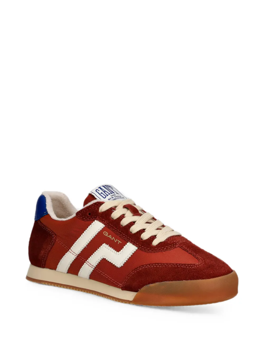 Gant suede-panelled logo-print sneakers Rood