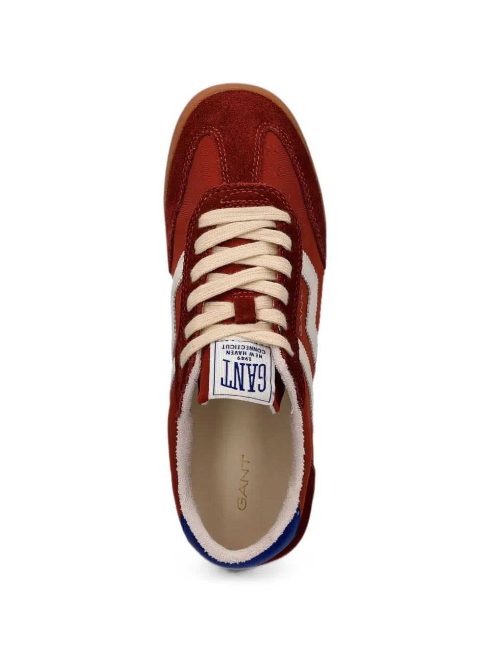 Gant suede-panelled logo-print sneakers Rood