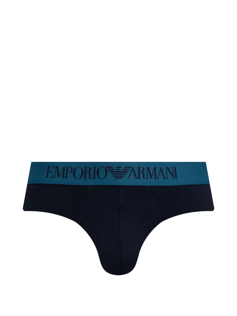 Emporio Armani Twee slips met monogram-print en logoband Blauw