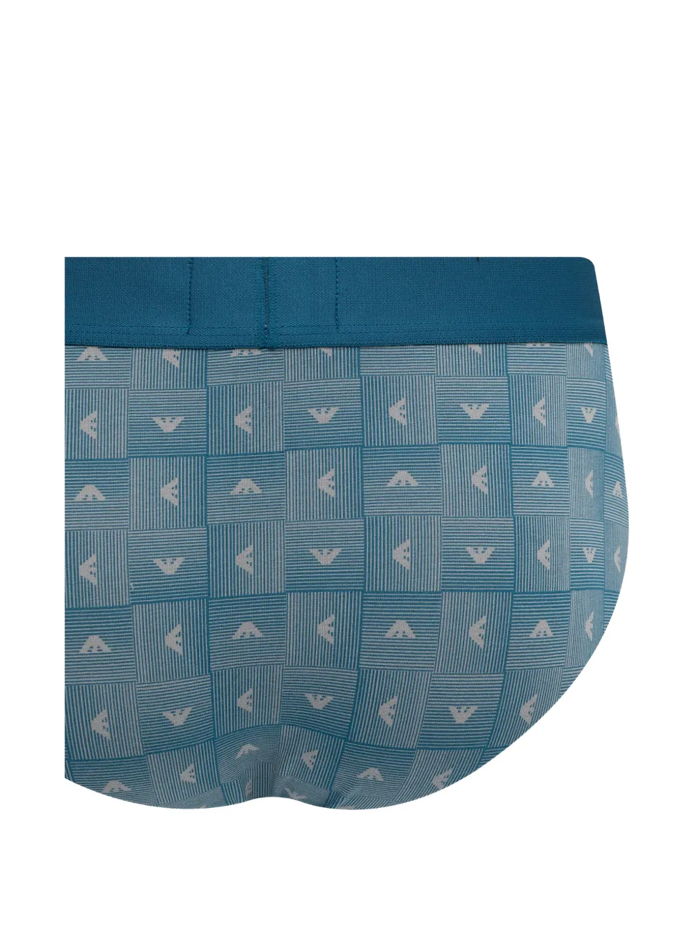 Emporio Armani Twee slips met monogram-print en logoband Blauw