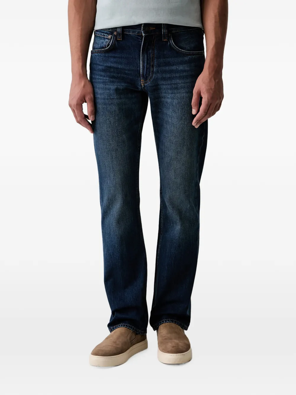 Emporio Armani logo-plaque straight-leg jeans - Blau