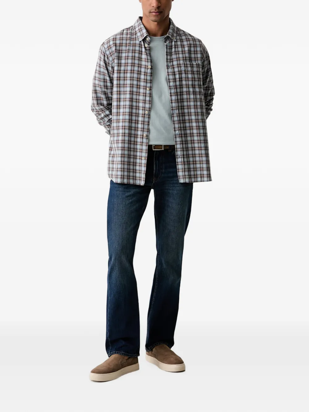 Emporio Armani Straight jeans met logoplakkaat Blauw