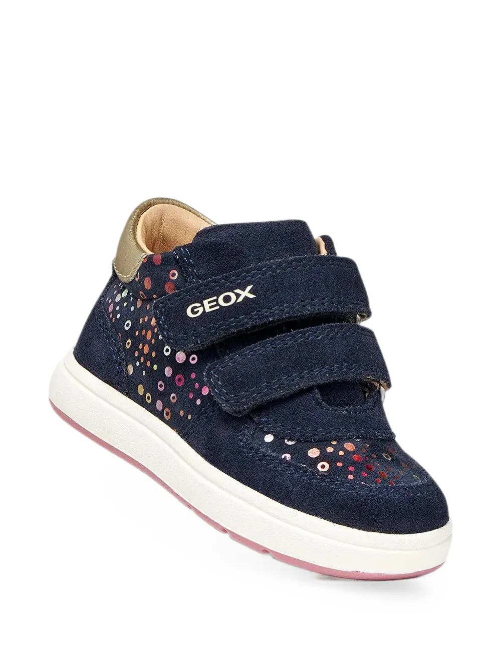 Geox Kids Biglia touch-strap polka-dot sneakers Blauw