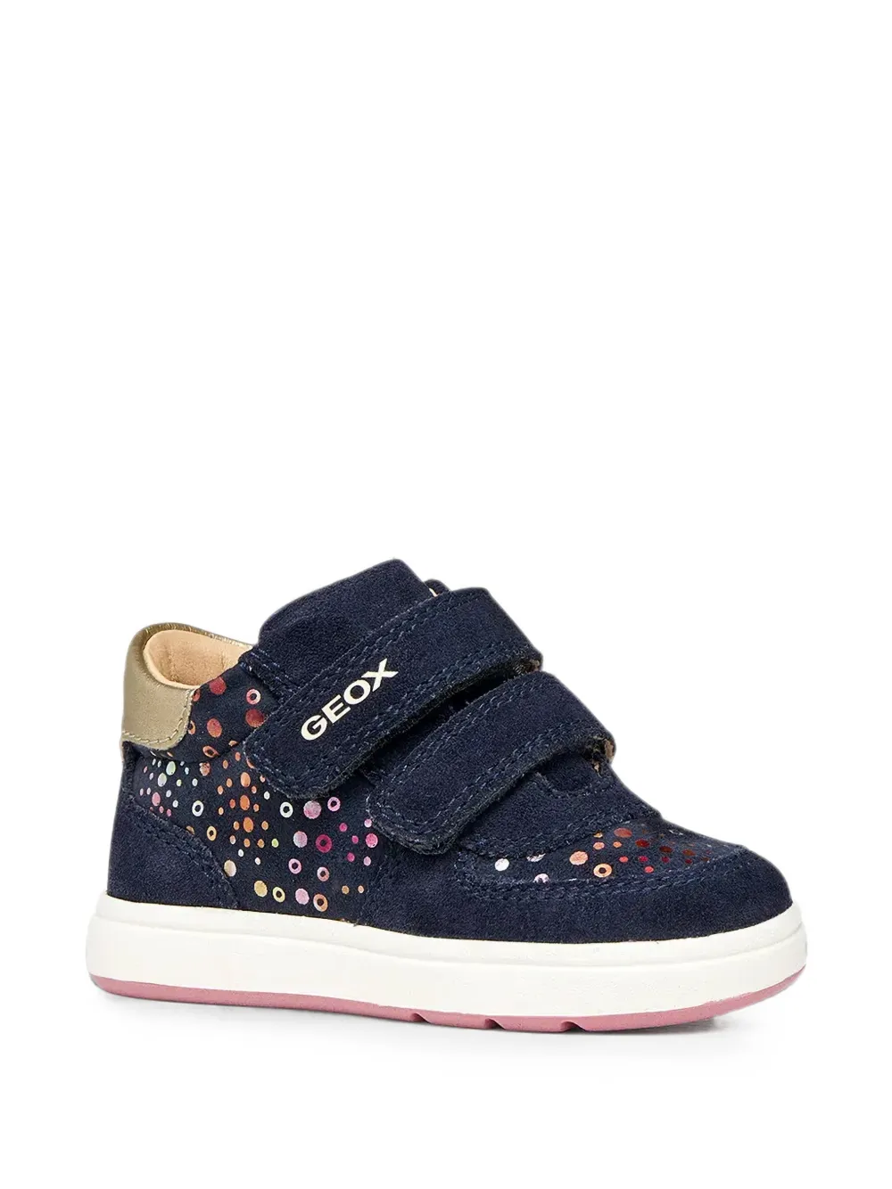Geox Kids Biglia touch-strap polka-dot sneakers Blauw