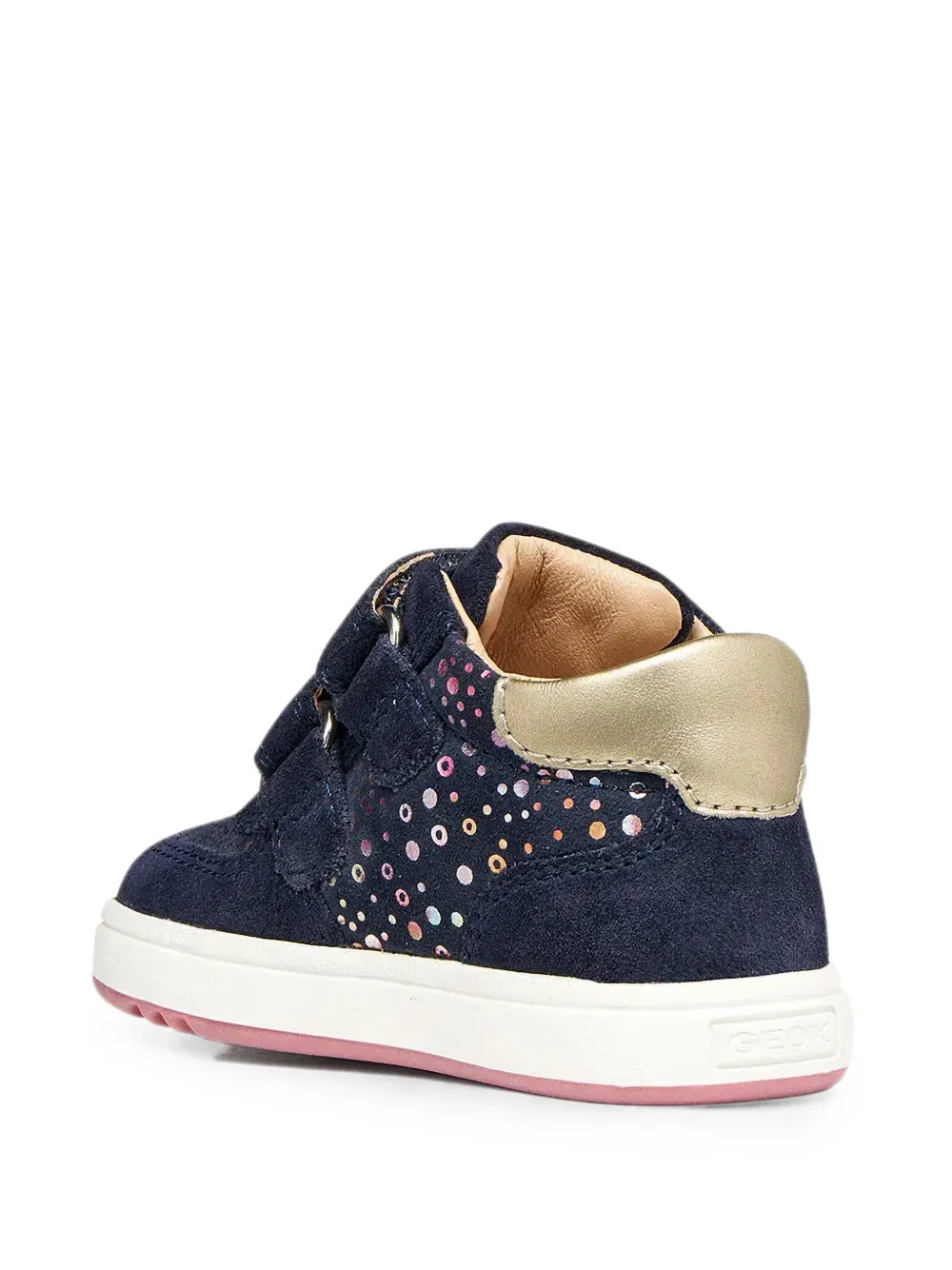Geox Kids Biglia touch-strap polka-dot sneakers Blauw