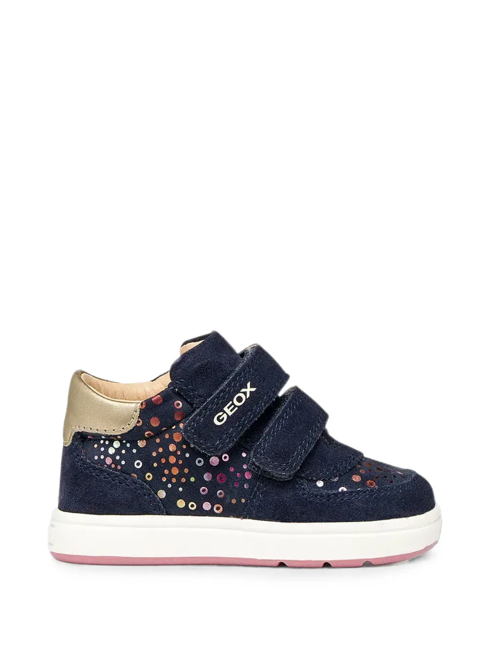 Geox Kids Biglia touch-strap polka-dot sneakers Blauw