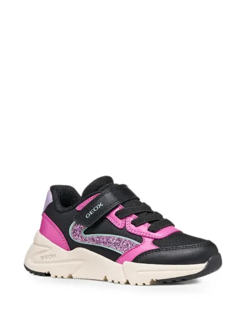 Geox Kids Loftus glitter-panelled touch-strap sneakers