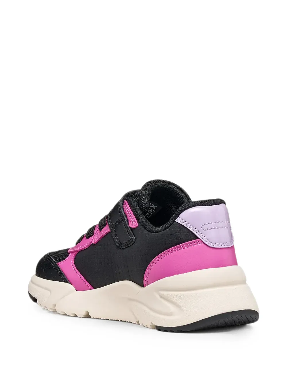 Geox Kids Loftus glitter-panelled touch-strap sneakers Zwart