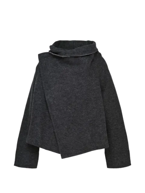 Y's asymmetric-front high-neck jacket