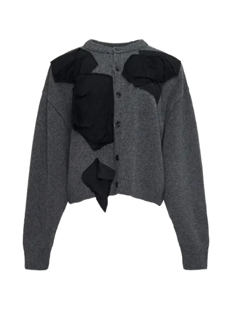 Y's patchwork-design button-up cardigan