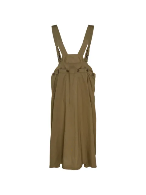 Y's button-embellished pinafore midi dress