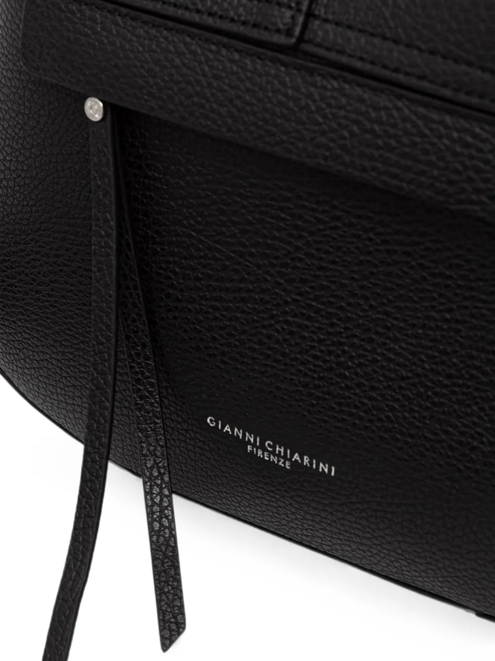 GIANNI CHIARINI Medium Helena ronde schoudertas van bewerkt leer Zwart