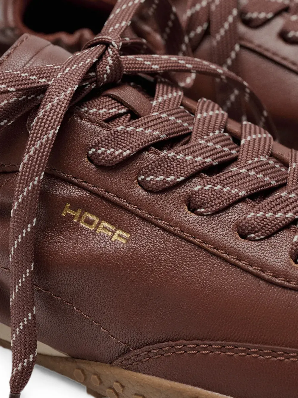 Hoff Bridge leren sneakers met ruches Bruin