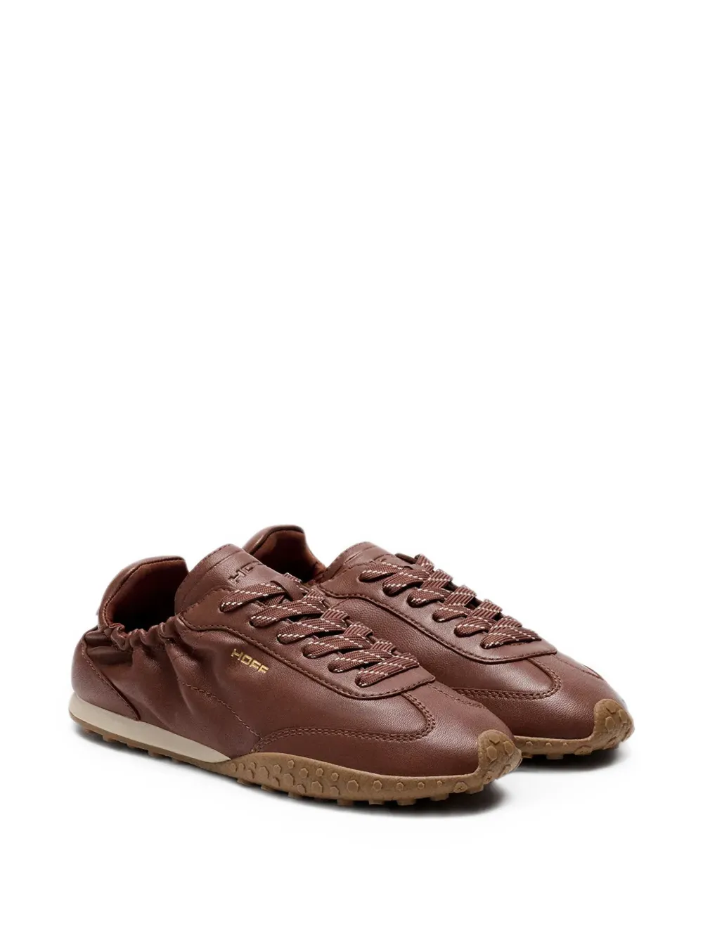 Hoff Bridge leren sneakers met ruches Bruin