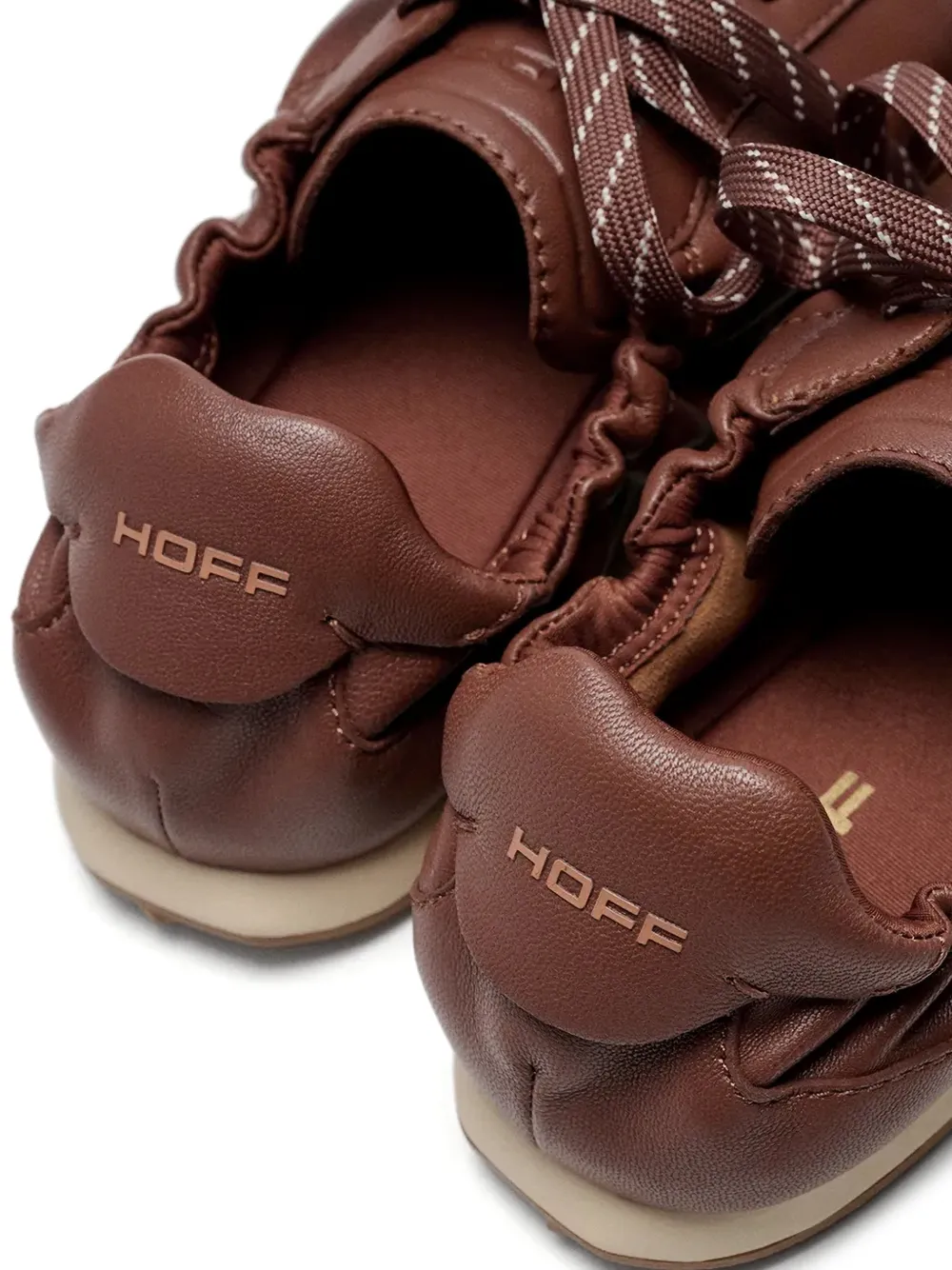 Hoff Bridge leren sneakers met ruches Bruin