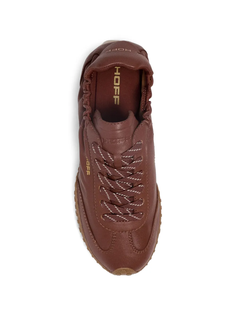 Hoff Bridge leren sneakers met ruches Bruin