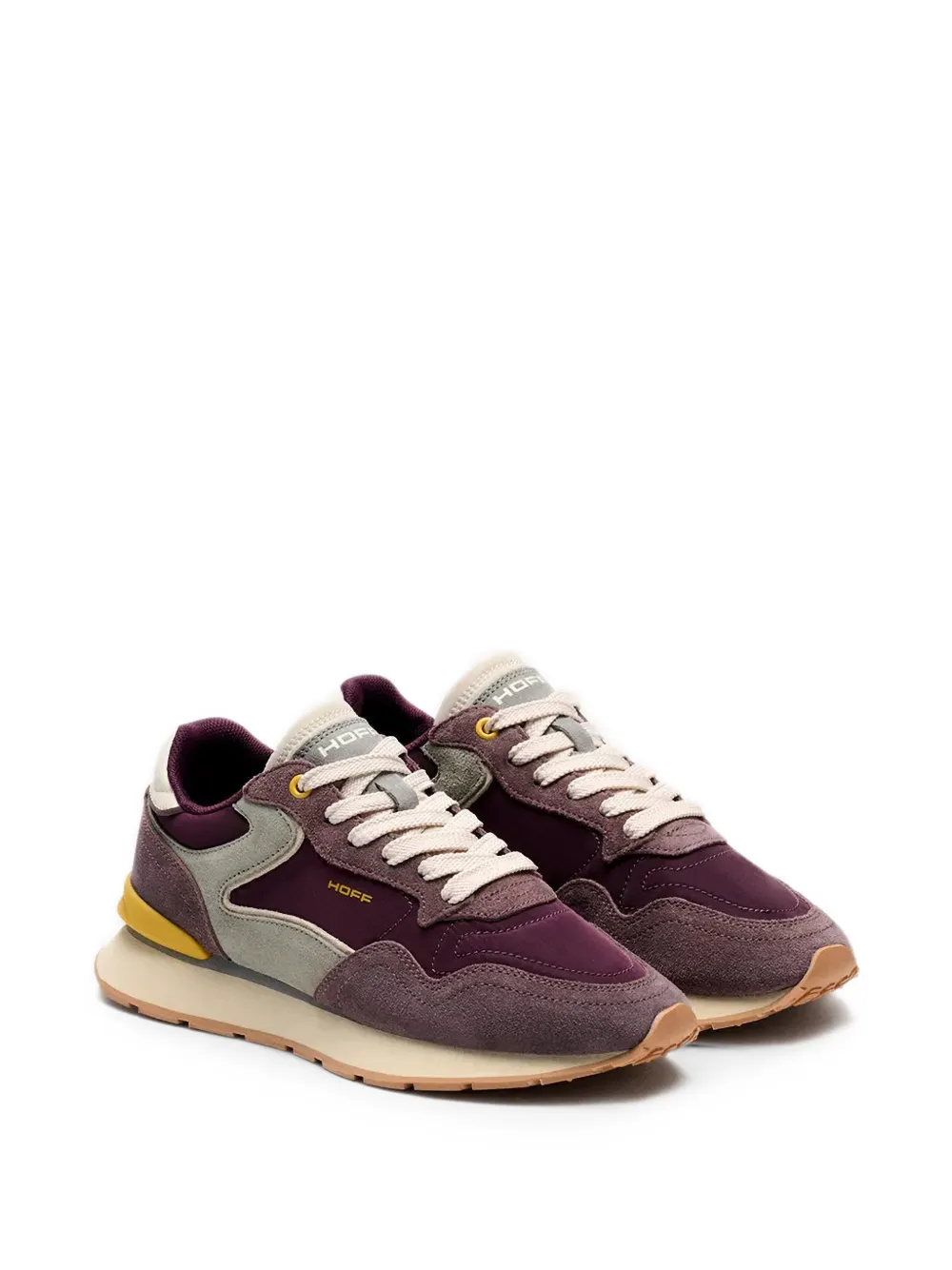 Hoff City Retro sneakers met suède vlakken en logoprint Paars