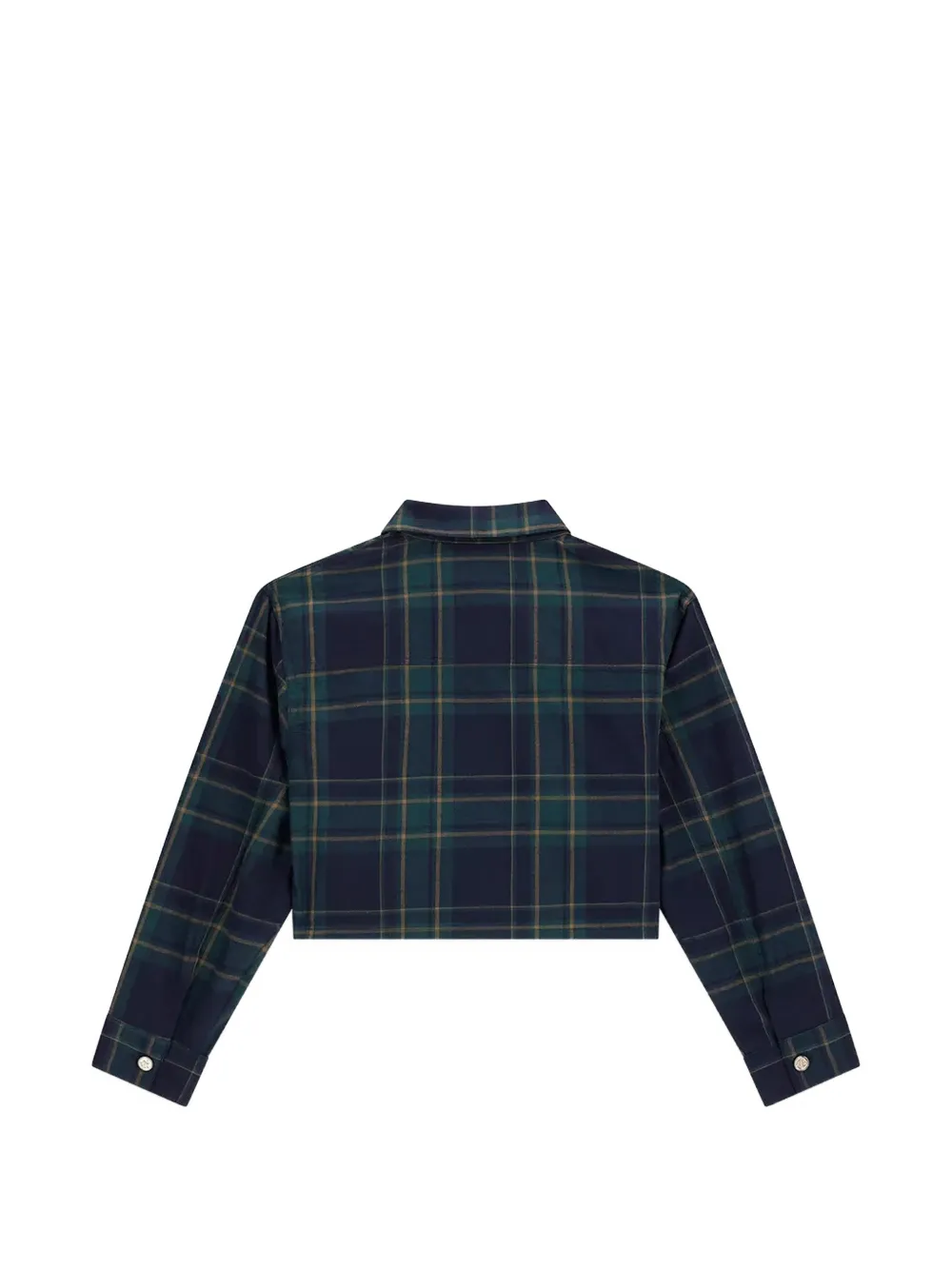 guess kids Geruit cropped shirt Blauw