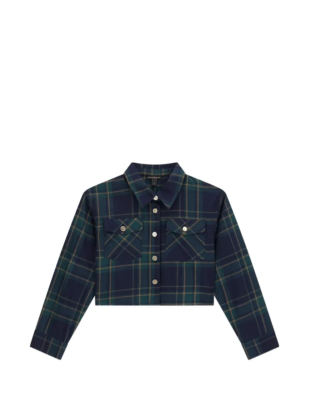 guess kids Camicia crop a quadri - Blu
