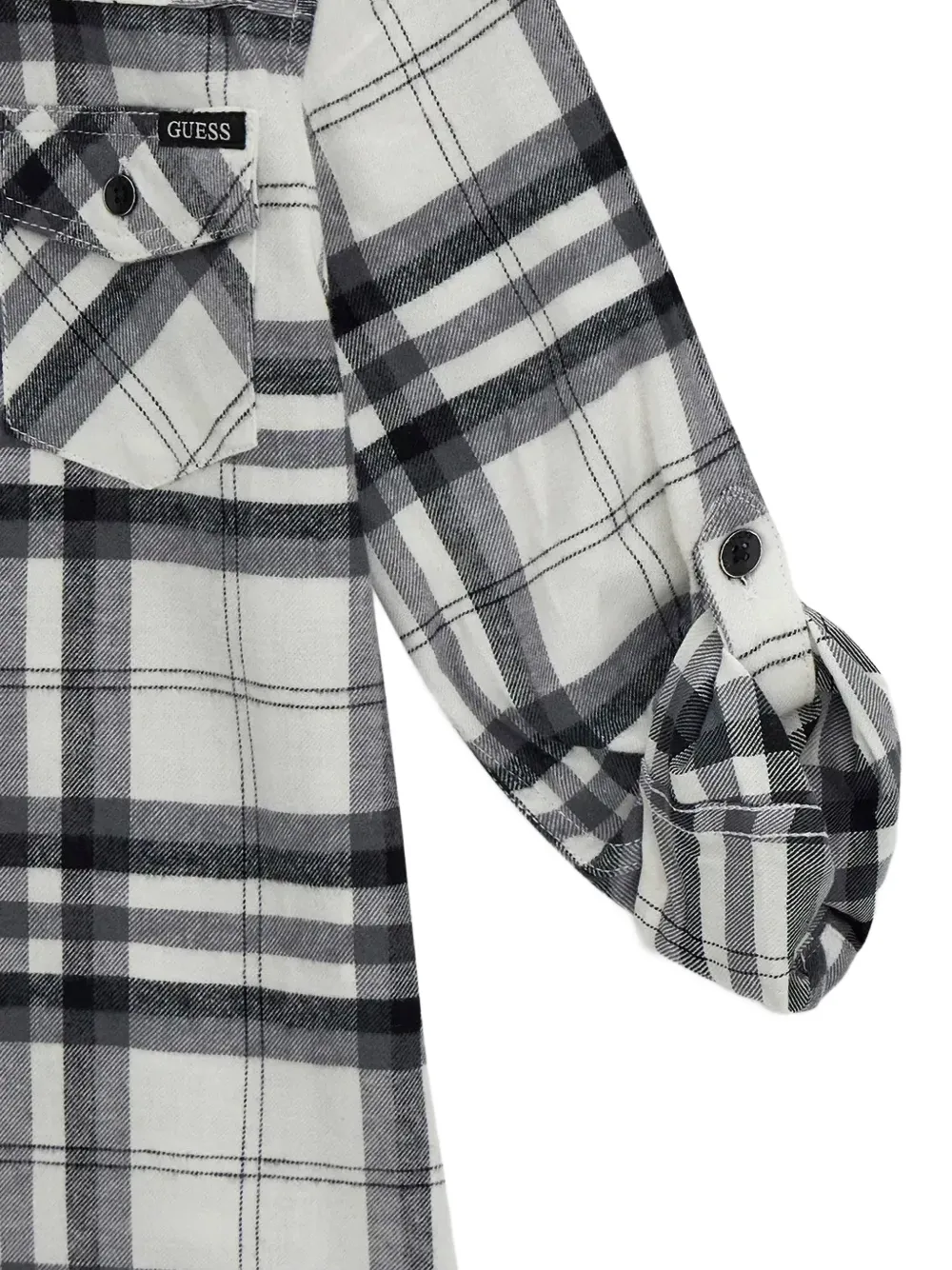 guess kids Geruit shirt met borstzak Zwart
