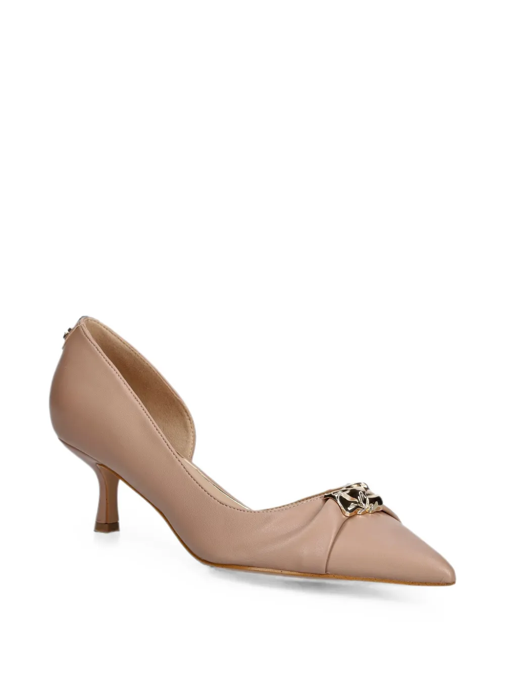 GUESS USA logo-plaque pointed-toe pumps Beige