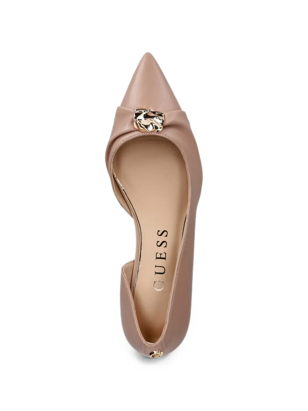 GUESS USA logo-plaque pointed-toe pumps Beige